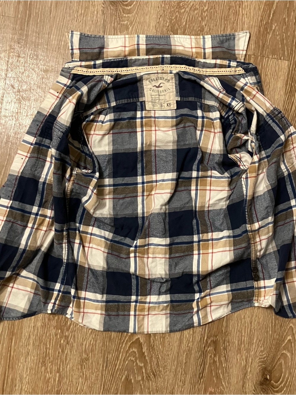 Hollister Women's Vintage Y2K Button-Down Top Plaid Flannel Shirt XS - Picture 3 of 8